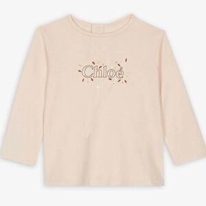Chloe Kids Beige Long Sleeve Tee